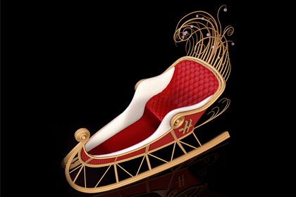 Alternative image depicting Prop Studios design for the Harrods Christmas sleigh
