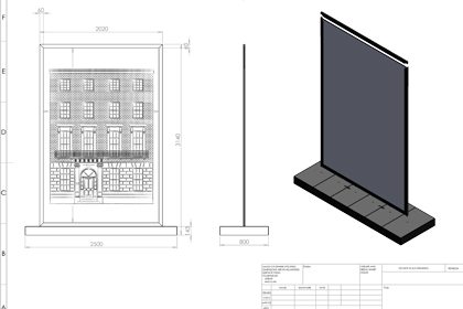 Technical sketch of Jo Malone townhouse window design