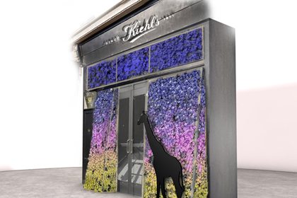 Prop Studios' 3D mock-up window display for Kiehl's